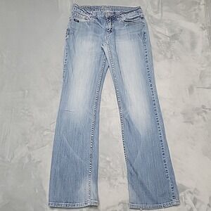 Adiktd Jeans Womens 6 Light Blue Bootcut Embellished Y2K Low Rise